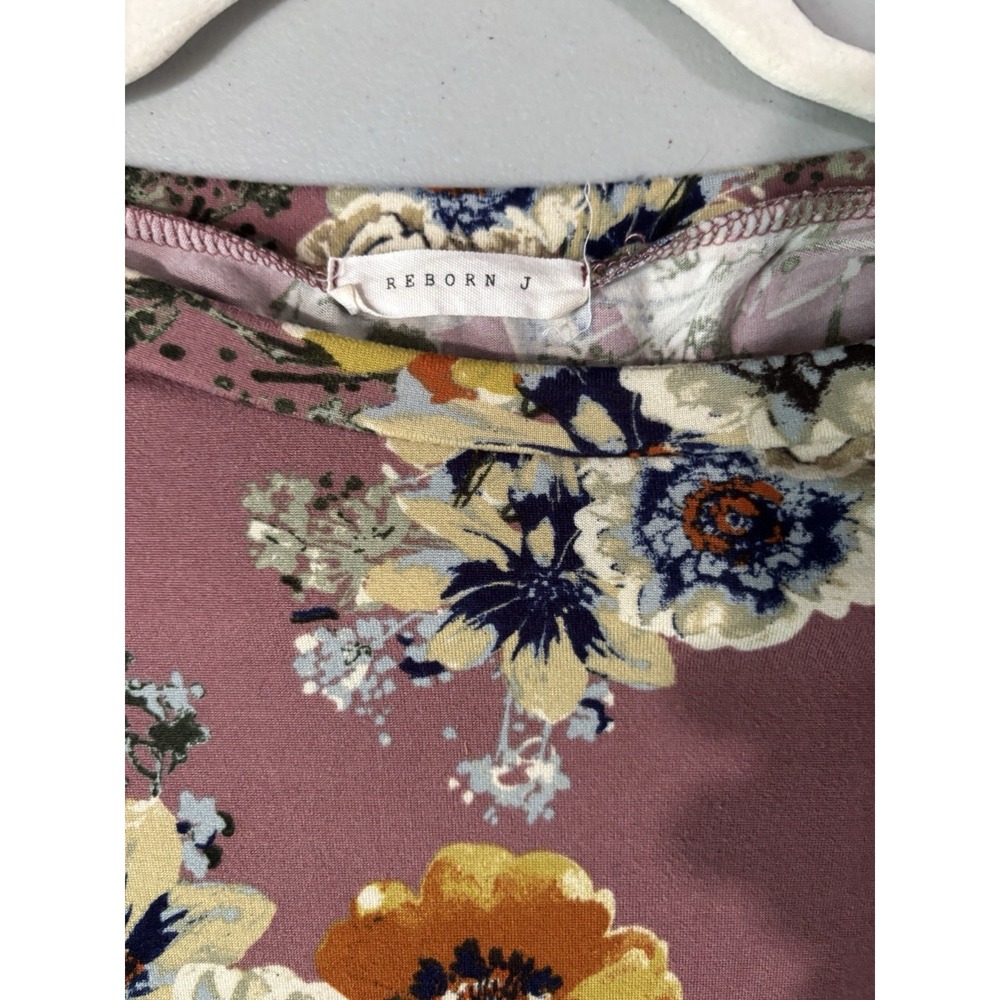 Reborn J Soft Jersey Knit Floral Maxi Dress S Lavender Flowers - Picture 3 of 8